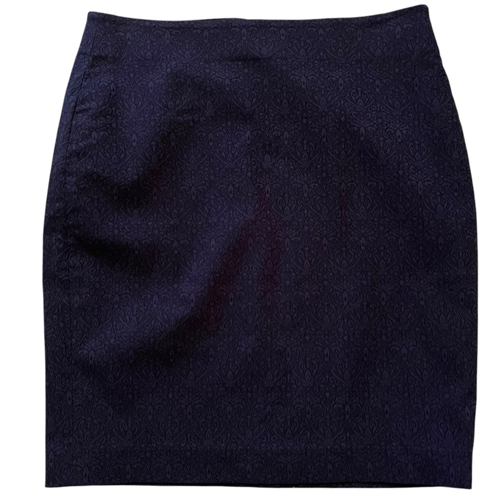 Banana Republic Factory Navy Blue Tone onTone Pattern Pencil skirt 8